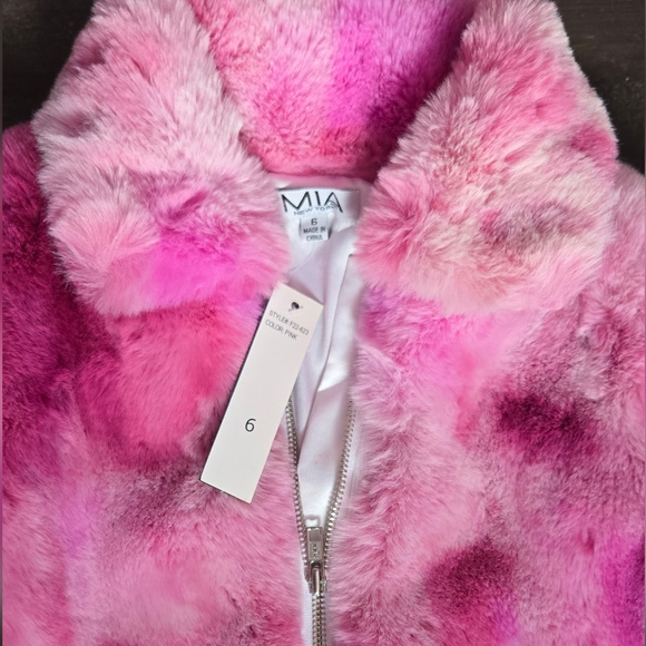 MIA NEW YORK Vibrant Pink Faux Fur Jacket - Picture 5 of 7